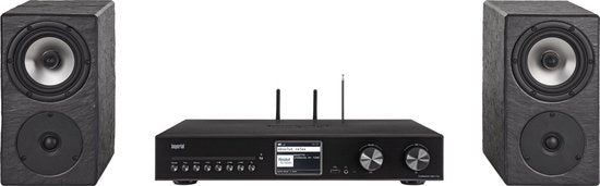 Imperial - Récepteur tout-en-un - 43 cm de large & avec Wifi et Bluetooth - équipé d'une radio Dab+, d'un lecteur CD et d'un amplificateur - pour une expérience HiFi complète - Métal noir