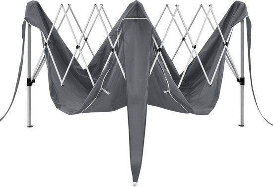 Tente de réception pliable Vivara - 3 x 3m - Gris - Accessoires inclus