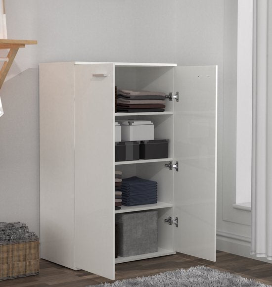 Armoire nursery - armoire de rangement pratique 120 cm de haut 4 compartiments de rangement