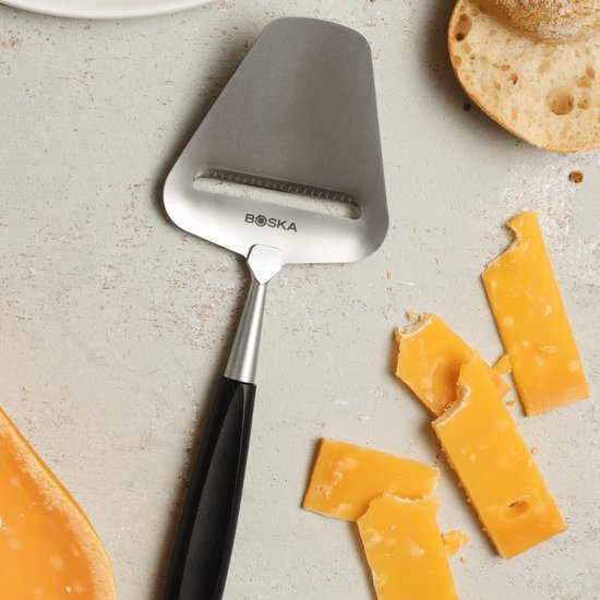 Boska Trancheur de fromage Milano+ - Trancheur de fromage à pâte dure - Lavable au lave-vaisselle - Trancheur de fromage Noir - Idées cadeaux - Ustensiles de cuisine - Accessoires de cuisine - Garantie 10 ans
