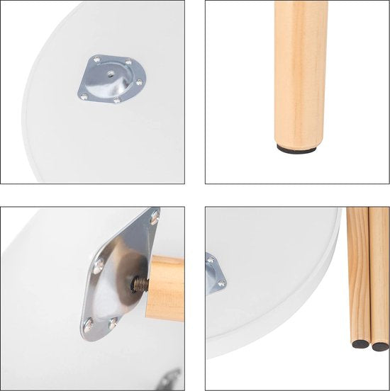Rootz Table d'appoint - Support de café - Table de chevet - Accent de salon - Support de salon - Table d'appoint - Blanc - 50 x 44 cm (ø x H)