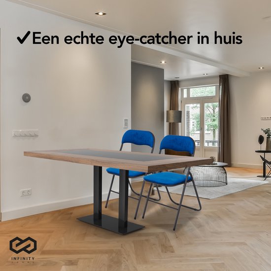 Infinity Goods Klapstoel - Vouwstoel - Fluweel - Eettafelstoel - Opklapbare Stoel - 43 x 47 x 80 CM - Stoel - Blauw