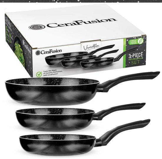 CeraFusion Ceramic Pan Set 3-piece - Poêle à frire 20, 24 & 28 cm - Poêles à frire - Set de poêles à frire - Poêles à induction - Poêle - Sans PFAS