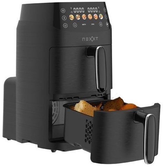 Nexxt Double Stack Airfryer - 2x 2.5L - Compact et peu encombrant - 2 plats à la fois - Idéal pour les petites cuisines
