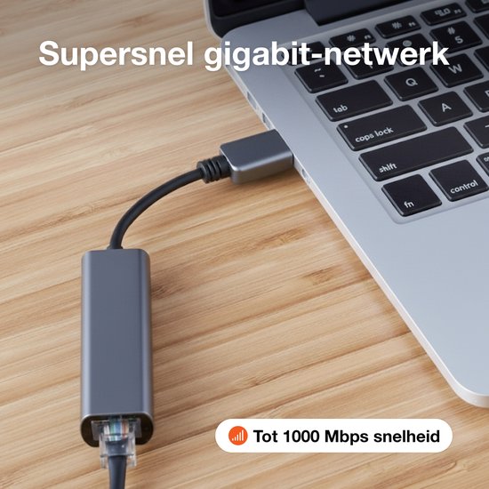 Skoov Ethernet Adapter USB A cable - USB A to Ethernet - Internet - Adaptateur réseau - 1000 Mbps - Gigabit