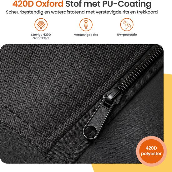 Goliving Housse pour parasol flottant - 420D Oxford - Jusqu'à 400cm - Imperméable - Avec manche télescopique et fermeture éclair - Noir