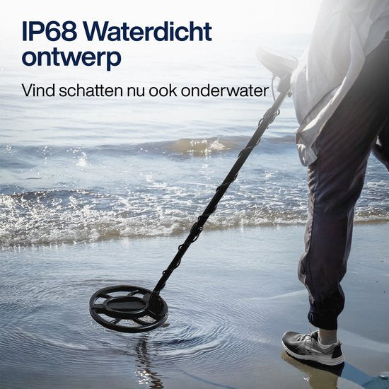 EarthVision Détecteur de métaux TerraWave PRO - Pour enfants et adultes - Hauteur réglable - Etanche - Léger