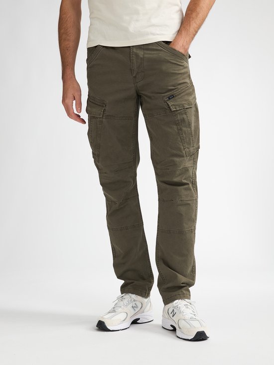 Pantalon cargo Petrol Industries pour hommes - Devant en cuir - Pantalon - Vêtements pour hommes - Vert - Taille W32L32