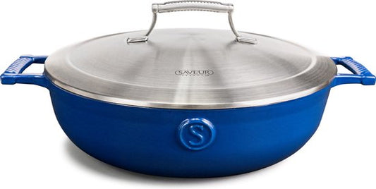 Cocotte en fonte - Saveur Selects - Ø30 cm - Sans PFAS - Compatible Induction, gaz, électrique, céramique - Bleu