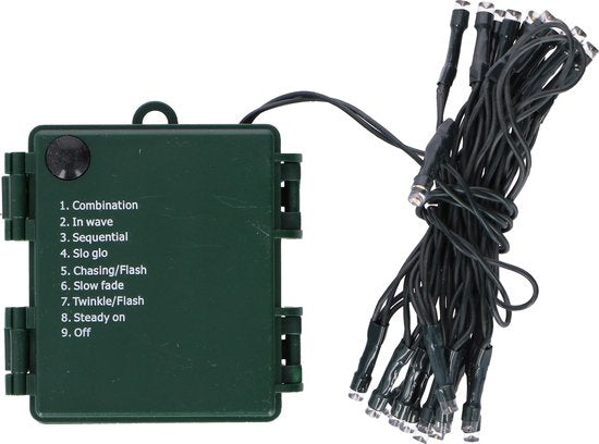 Guirlandes de Noël Grundig - 24 LED - 8 niveaux - avec minuterie - 223 cm - Blanc chaud