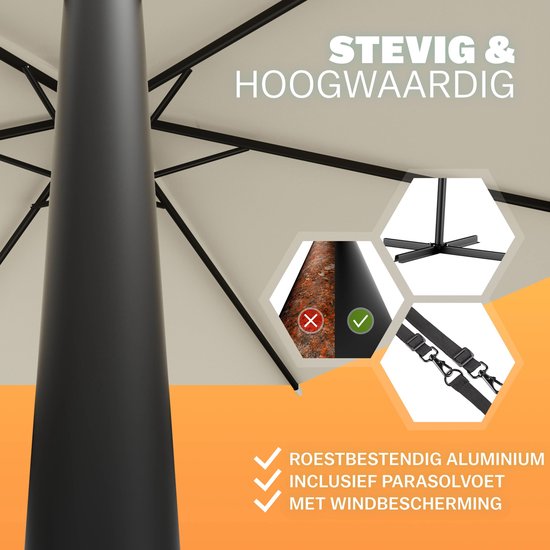 Parasol flottant pliable - Aluminium Ø330cm Protection UV 80+ - Beige