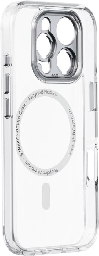iPhone 16 Pro Camera Case transparent - Fixation rapide de l'objectif - Design cristallin - Compatible MagSafe - Protection contre les chutes de 2M - Matériau recyclé durable - Chargement sans fil