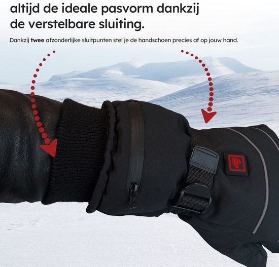 Gants chauffants - Pro S - 3 réglages - Gants électriques - Résistants à l'eau et au vent - Gants chauffants rechargeables - Noir - Saaf Comfort