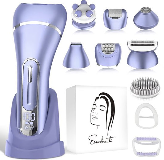 Sansbeauté® 7 in 1 Ladyshaves for Women - Face - Underarms - Legs - Epilator - Trimmer for Women & Ladies - Bikini trimmer Ladies - Shaver Woman