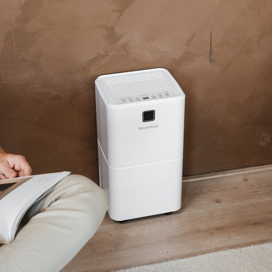 Déshumidificateur Bloomfold - 12L par jour - Fonction Lavage-Séchage incluse - Convient au salon, à la chambre et à la salle de bain - Déshumidificateur - Blanc