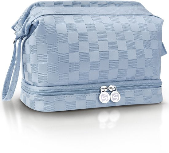 Skycases Travel Essentials - Trousse de toilette et de maquillage - Imperméable et compacte - Convient pour le voyage et l'usage quotidien - Unisexe - Bleu clair