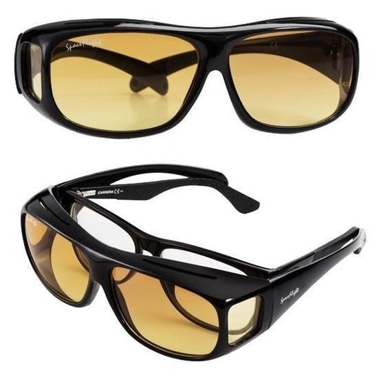 SPACEFLIGHT Overhead Sunglasses - Lunettes de soleil en marron - Lunettes polarisantes - Unisexe - Pour les lunettes de maximum 150 mm de large et 40 mm de haut - Catégorie de filtre : 3