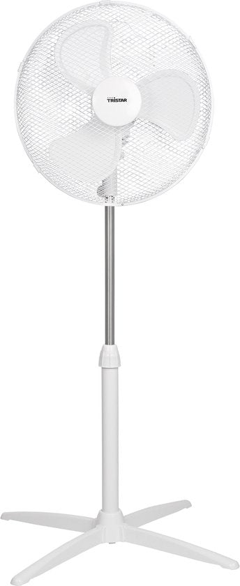 Ventilateur de table 40 cm - 45W - 3 vitesses - Oscillation 85° - Réglable en hauteur - Tristar VE-5755 - Blanc