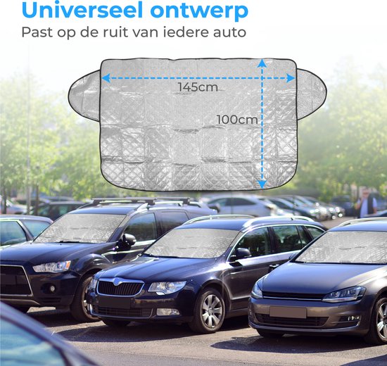 Nuvance - Couverture antigel voiture - Pare-soleil pare-brise voiture - 100 x 145cm - Couverture anti-givre voiture - Housses pare-brise - Accessoires voiture
