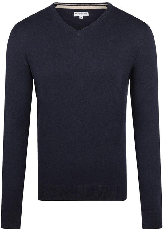 McGregor Sweater V-neck Sweater Mm999 1201 01 2100 Navy Blue Hommes Taille - XL