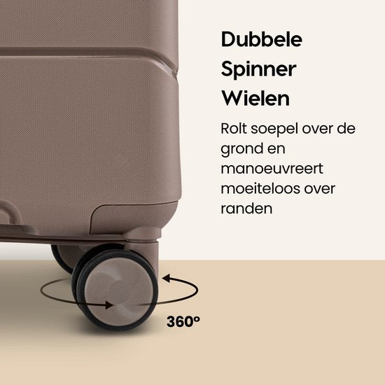SKYCASES Urban Adventurer - Ensemble de valises - 3 pièces - Serrure à chiffres - 232L - Roues pivotantes - Valise de voyage avec serrure de valise - Légère - Champagne