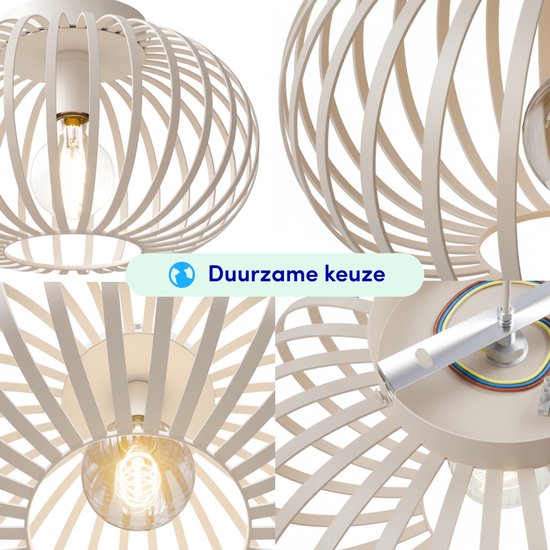 Plafonnier Nolt Beige - Plafonnier E27 Lampe - Industriel - Taupe - ⌀ 40cm