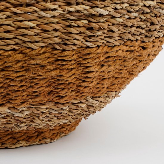 Mica Decorations Panier de rangement Tacoma avec couvercle - H48 x Ø55 cm - Jute - Jaune