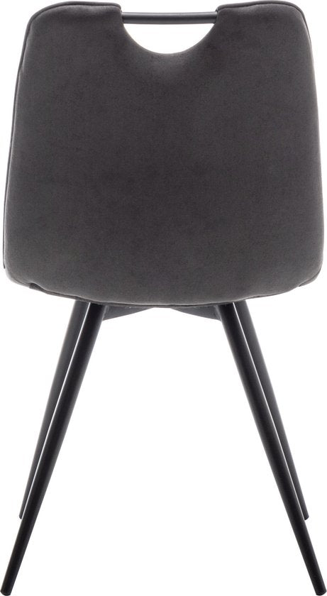 Furnihaus Chaise de salle à manger Leon Microfibre Anthracite Lot de 2