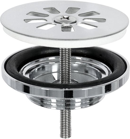 Differnz Fontaine ovale - Evier en pierre naturelle - Noir - Robinet droit - Chrome - Poignée standard - 38 x 24 x 8 cm