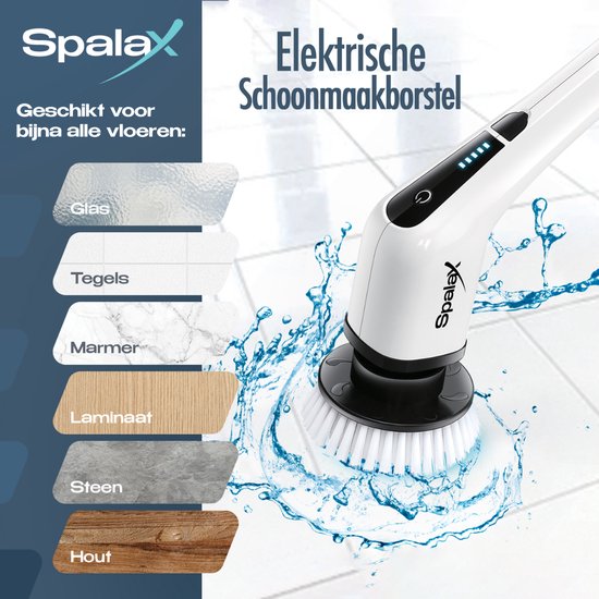 Spalax Brosse de nettoyage électrique - Brosse à récurer - Autolaveuse - Autolaveuse avec manche