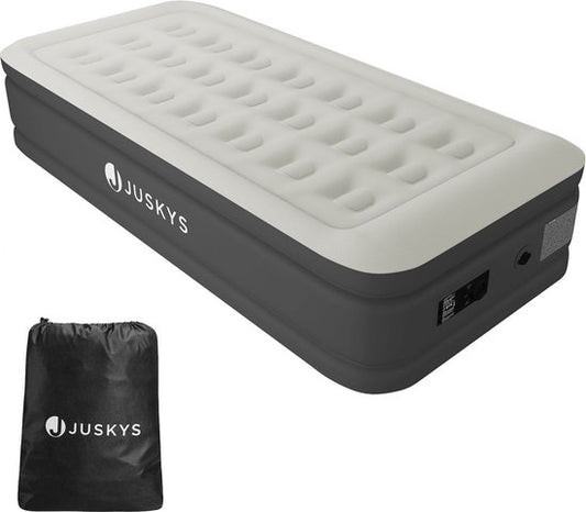 Juskys Lit à air autogonflant Sapri M - Gris - 191 x 91 x 44 cm - Sac de rangement inclus