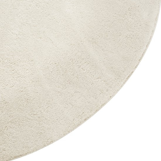 tectake® Tapis à poils courts - Rond - Ø120 cm - Crème - 1630 g/m² de poids de poils - Tapis pour le salon, la chambre à coucher, la salle à manger - Facile d'entretien et lavable - Sous-couche antidérapante - Antiallergique - Diverses tailles et couleurs