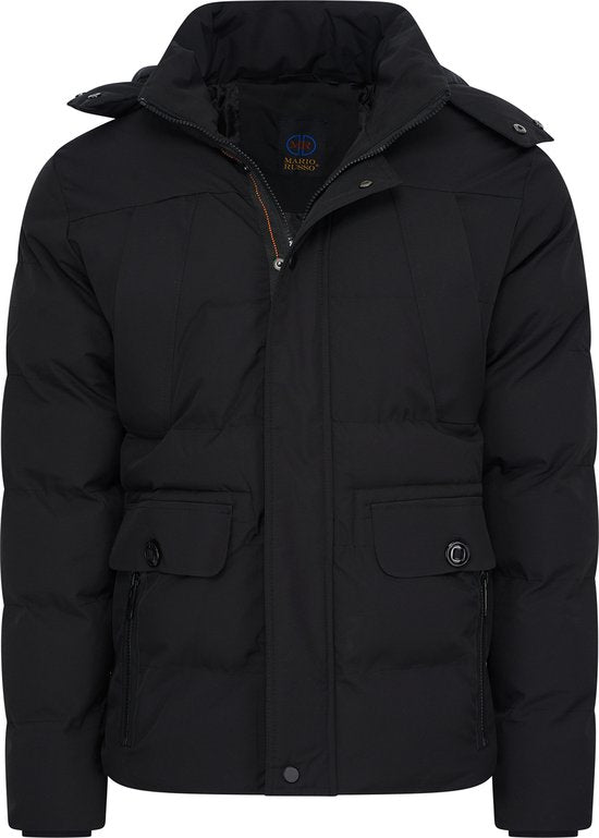 Mario Russo Ranger Jacket - Veste Homme - Veste d'hiver Homme - Déperlante - Coupe-vent - Noir - L