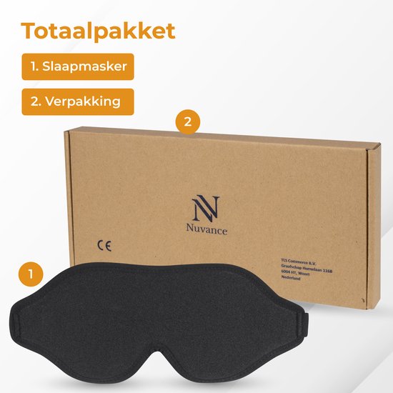 Nuvance - Masque de sommeil ajustable - 100% occultant - mousse à mémoire de forme respirante - pour hommes, femmes et enfants - Masque de sommeil pour les yeux