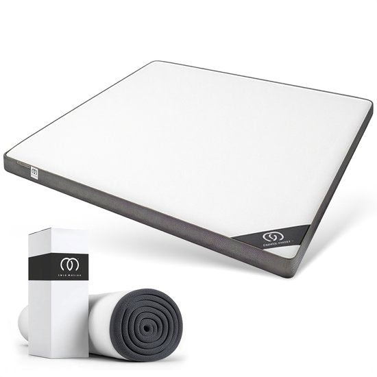 Sleeptime Twin Motion Topper 90x200 cm - Surmatelas - Surmatelas - Mousse à mémoire de forme Hybrid Gel - Fermeté moyenne - Epaisseur 8 cm