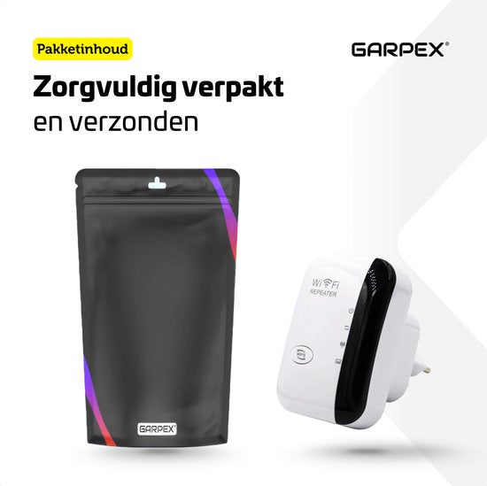 Garpex® Prise d'amplification WiFi - Signal fort - 300Mbps - Câble Ethernet inclus - Répéteur - 300Mbps