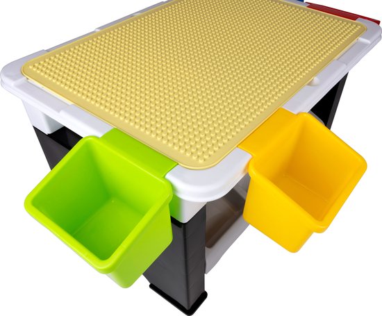 Eddy Toys 300-Piece Set of Toys - Play Table : 48 x 35 x 31 Cm - 291 Building Blocks - Storage - Plastic
