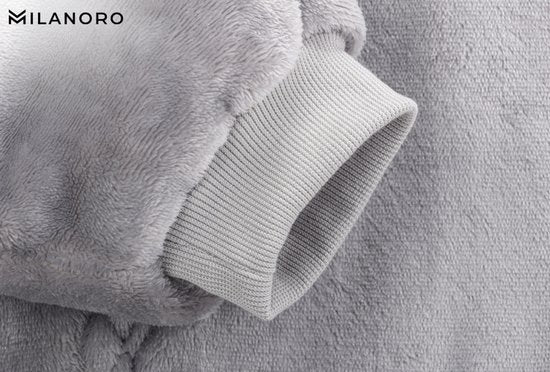 Milanoro - Couverture à capuche ultra-douce - Gris argenté