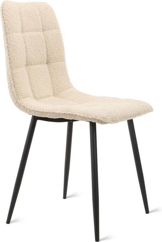 Multifurn - Chaise de salle à manger 'Yerevan' (Bouclé, Taupe, Lot de 2)