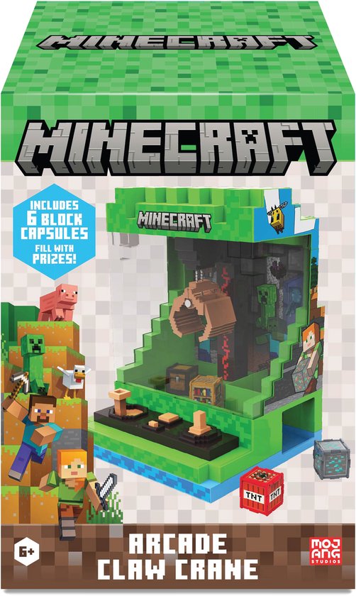 A Ambassador® Minecraft Grabber - Inclut 6 blocs avec des prix - Arcade - Grue à pinces - Machines à sous - Machines à bonbons - Jeux - Jeux