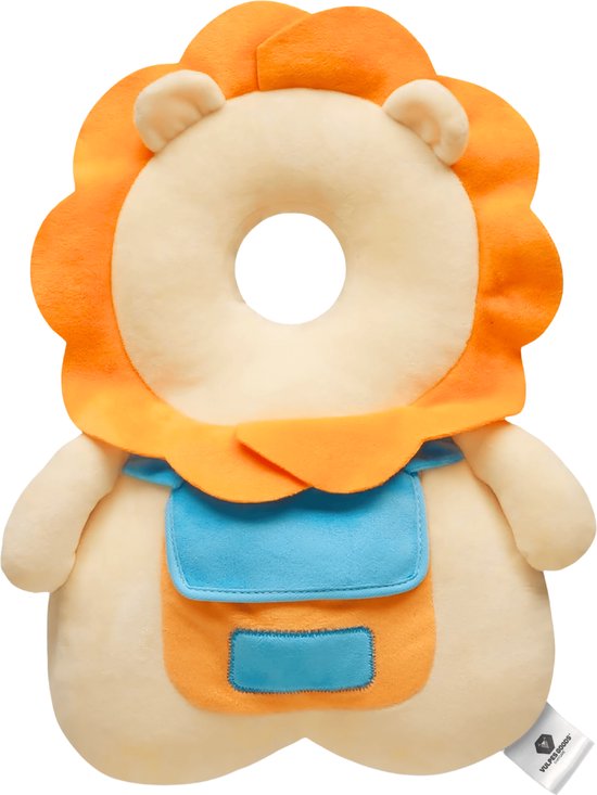 Vulpes Goods® BabyCare - Coussin de tête pour bébé - Oreiller de sécurité pour bébé - Sac à dos en cas de chute - Respirant en 3D - Apprendre à marcher en toute sécurité - Lion