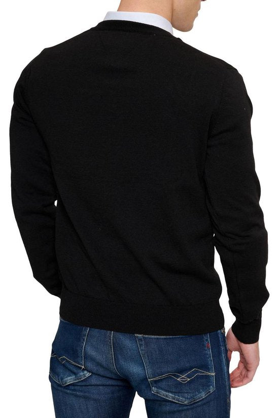 Mario Russo Pullover - Noir - Taille XXL - Schnit italien - 85% coton Pullover
