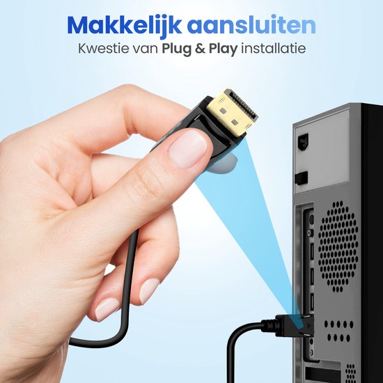 Garpex® DisplayPort to DVI 24+1 Cable - Câble DP vers DVI - Full HD 1080p - 1.8 mètres