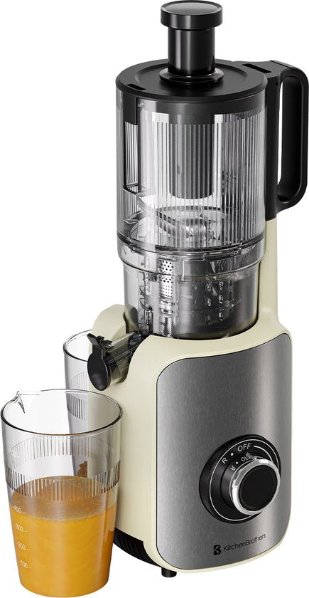KitchenBrothers Slowjuicer - Vertical - Presse-agrumes - Presse-légumes et fruits - 126 mm - 750 ml - Champagne