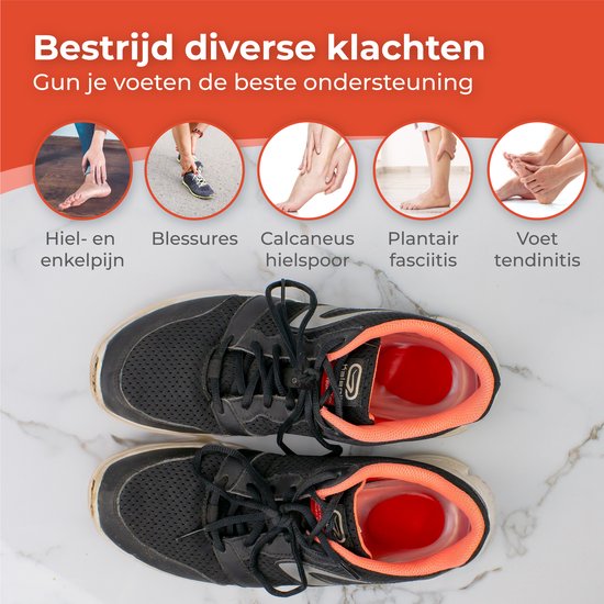 Nuvance - Heel Spur Orthotics - Heel Protectors - Insoles - Heel Spur - 2 Pieces for Size 34-38 - Red