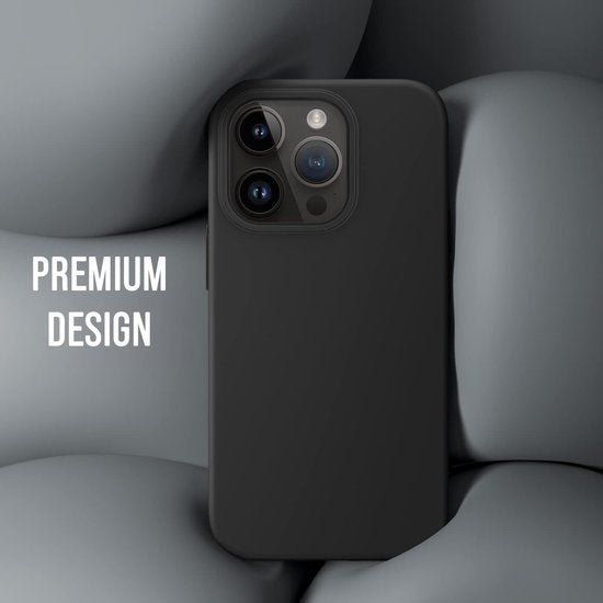 Podec Case Suitable For iPhone 14 pro - Phone Case And Screen Protector - Protective Glass - Black