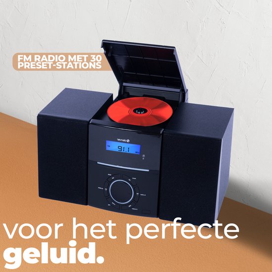 Chaîne HiFi Compacte – CD, Radio FM, Réveil & Entrée AUX – Noir | Denver