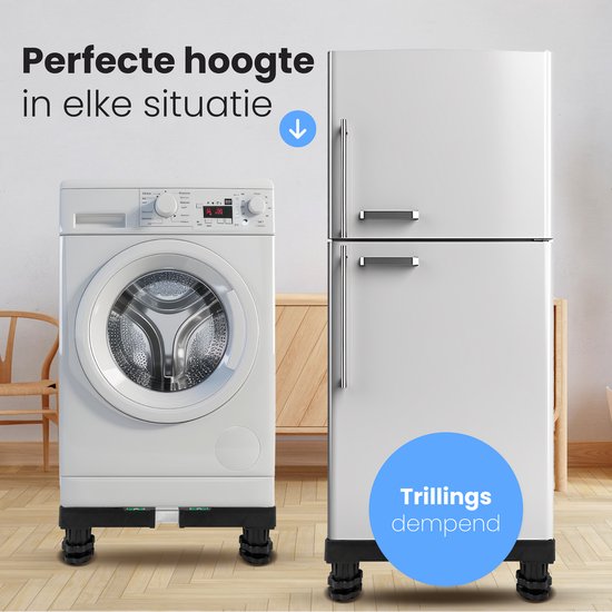 Rehausseur de lave-linge - Socle pour lave-linge - Placard - Convient pour Sèche-linge, Réfrigérateur, Lave-vaisselle et Congélateur - Pour Bosch, Samsung, Miele, AEG, LG, Haier - Ajustable