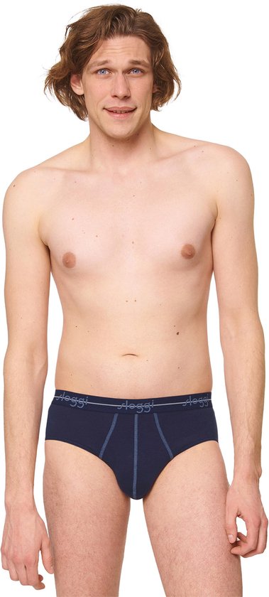Sloggi Start Midi 2-Pack Briefs - Hommes - Coton/Elastane - Taille régulière - Bande élastique - Bleu/Multi - Taille M