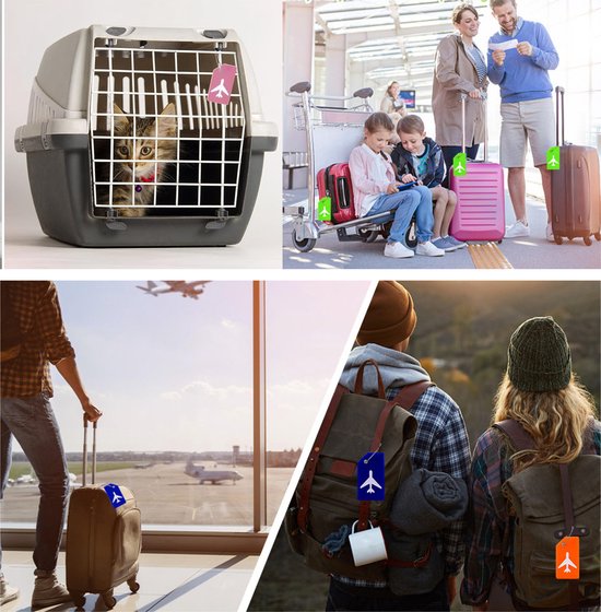 EverNeeds Etiquette de bagage - Silicone - Etiquette de bagage pour valises - Etiquettes de bagage - Vert - 5 pièces